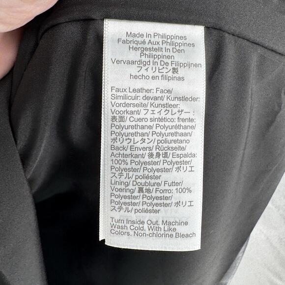 J.crew dress 14 black faux leather shift mini fall witchy goth vampire halloween - Picture 4 of 7